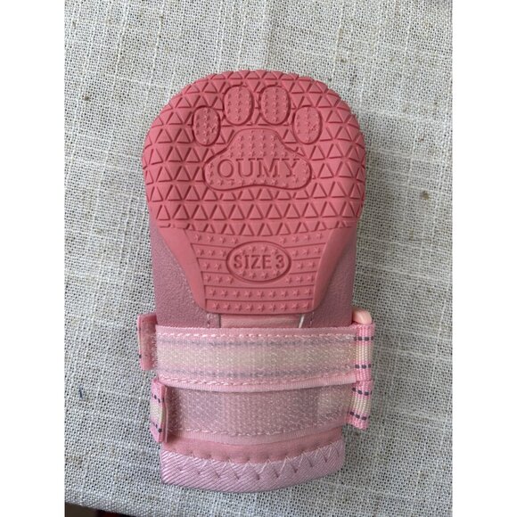 Pet Shoes For Dogs Size 3 Pink Waterproof Non-Slip Adjustable Straps Durable - Picture 3 of 5